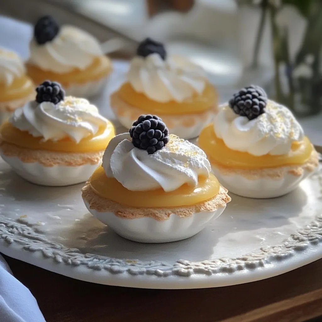 Mini Meringues with Lemon Curd