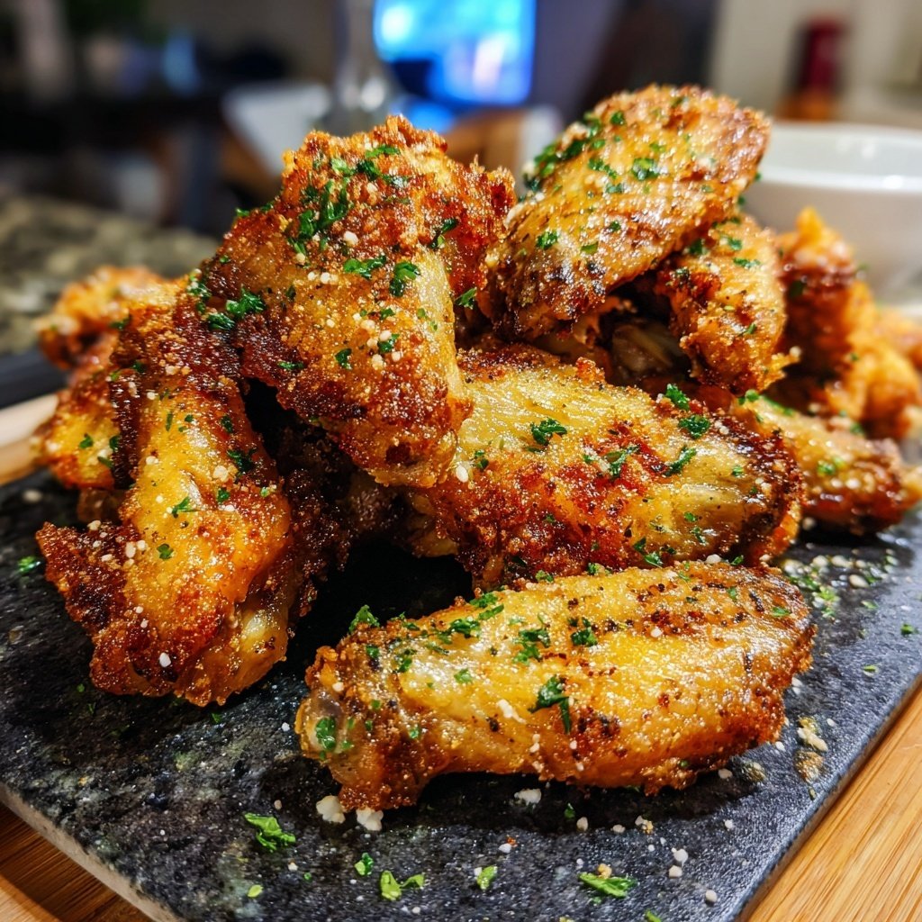 Crispy Parmesan Garlic Wings