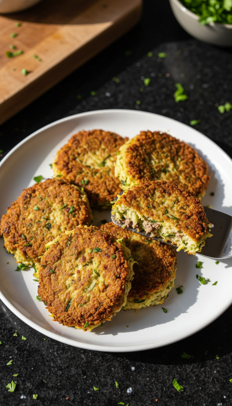 Ground Beef and Zucchini Fritters