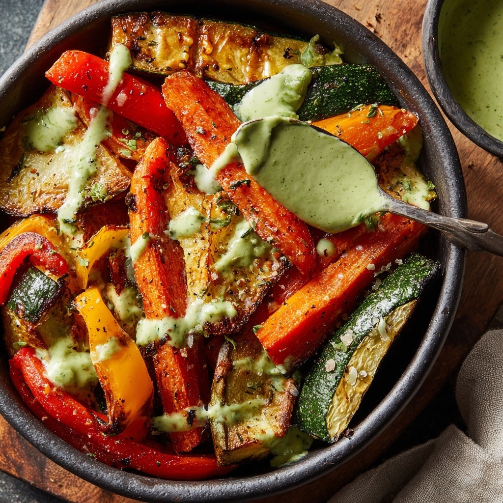 Roasted Vegetable Bowls with Green Tahini