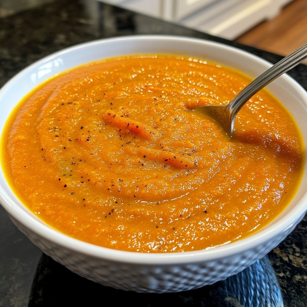 Healthy Vegan Roasted Carrot Soup