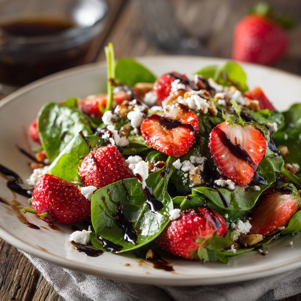 Balsamic Strawberry Spinach Salad
