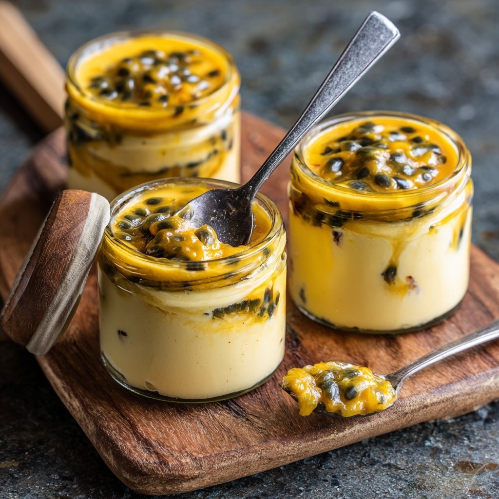 Passionfruit White Chocolate Pots