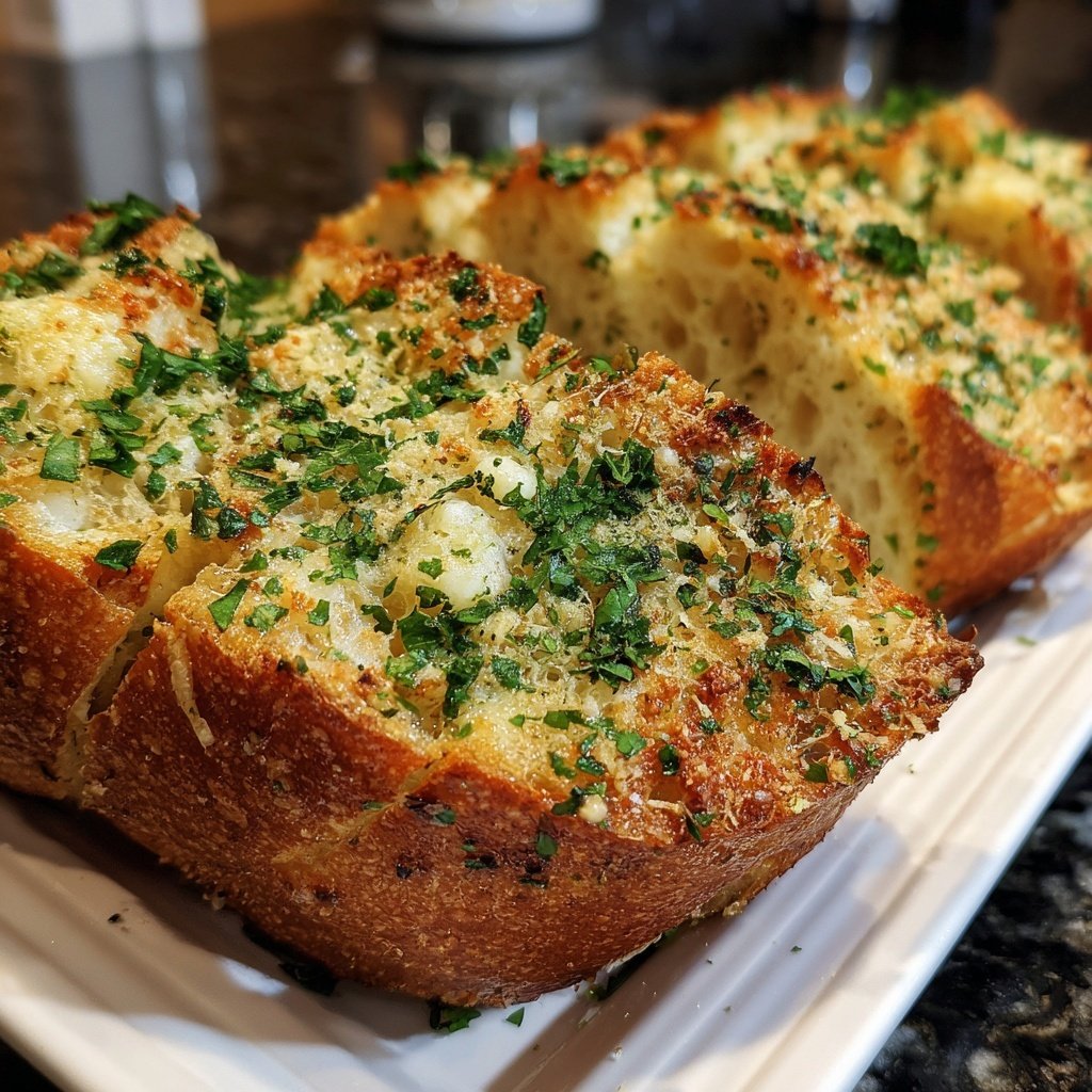 Garlic Bread with Herb Crust