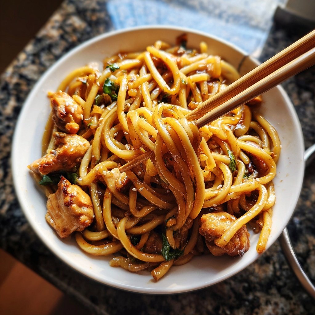 Honey Garlic Chicken Udon