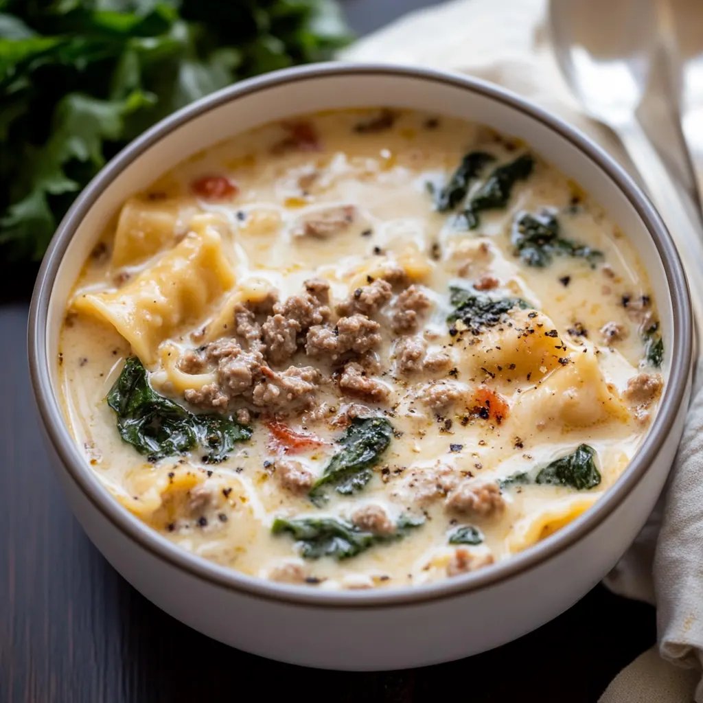 Creamy White Lasagna Soup