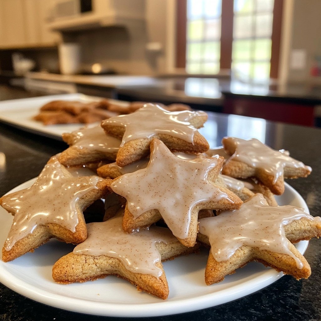 Cinnamon Star Cookies with Almond Glaze