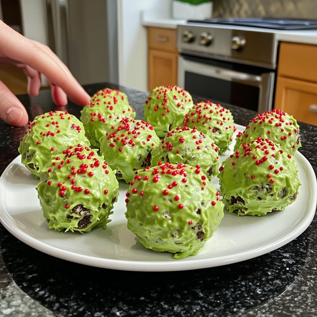 Easy No-Bake Grinch Oreo Balls for the Holidays