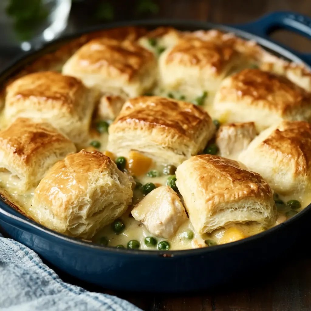 Easy Chicken Pot Pie with Biscuits