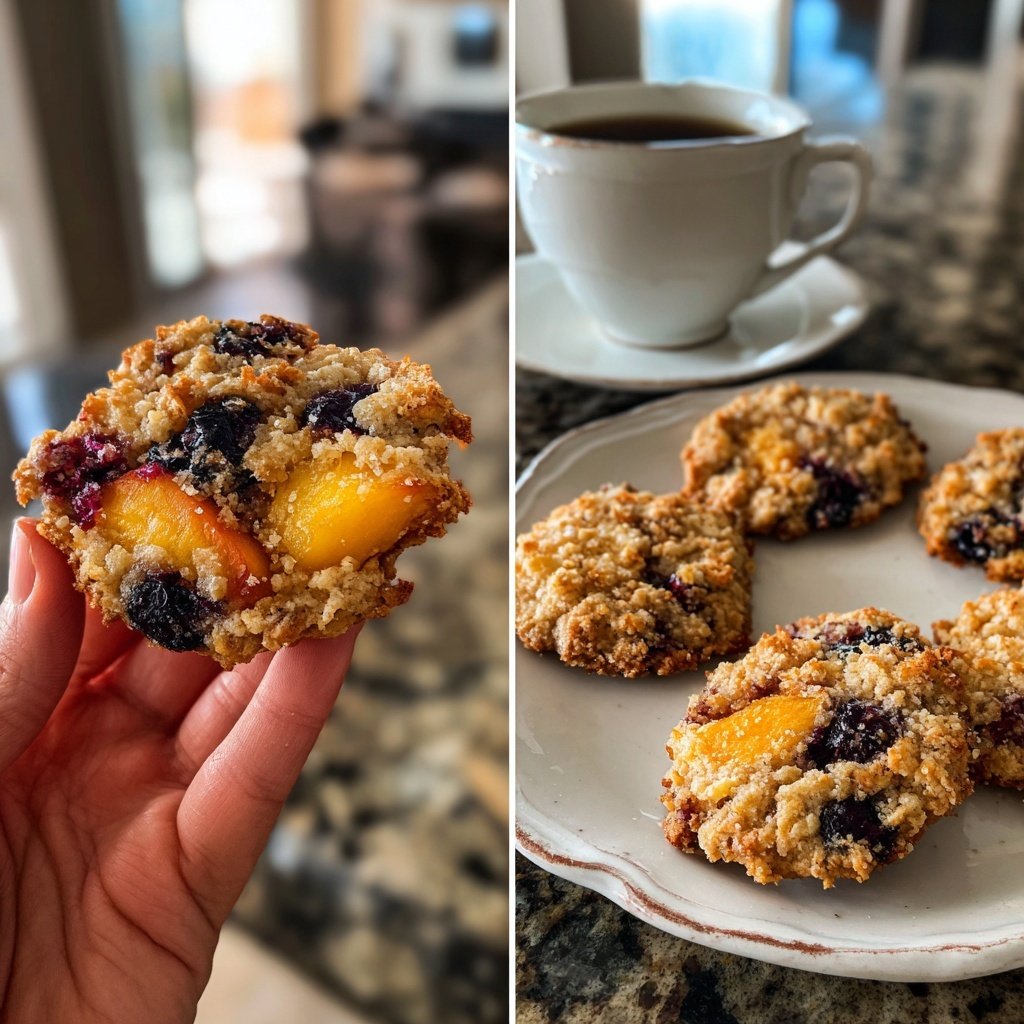 Peach and Blueberry Crisp Cookies
