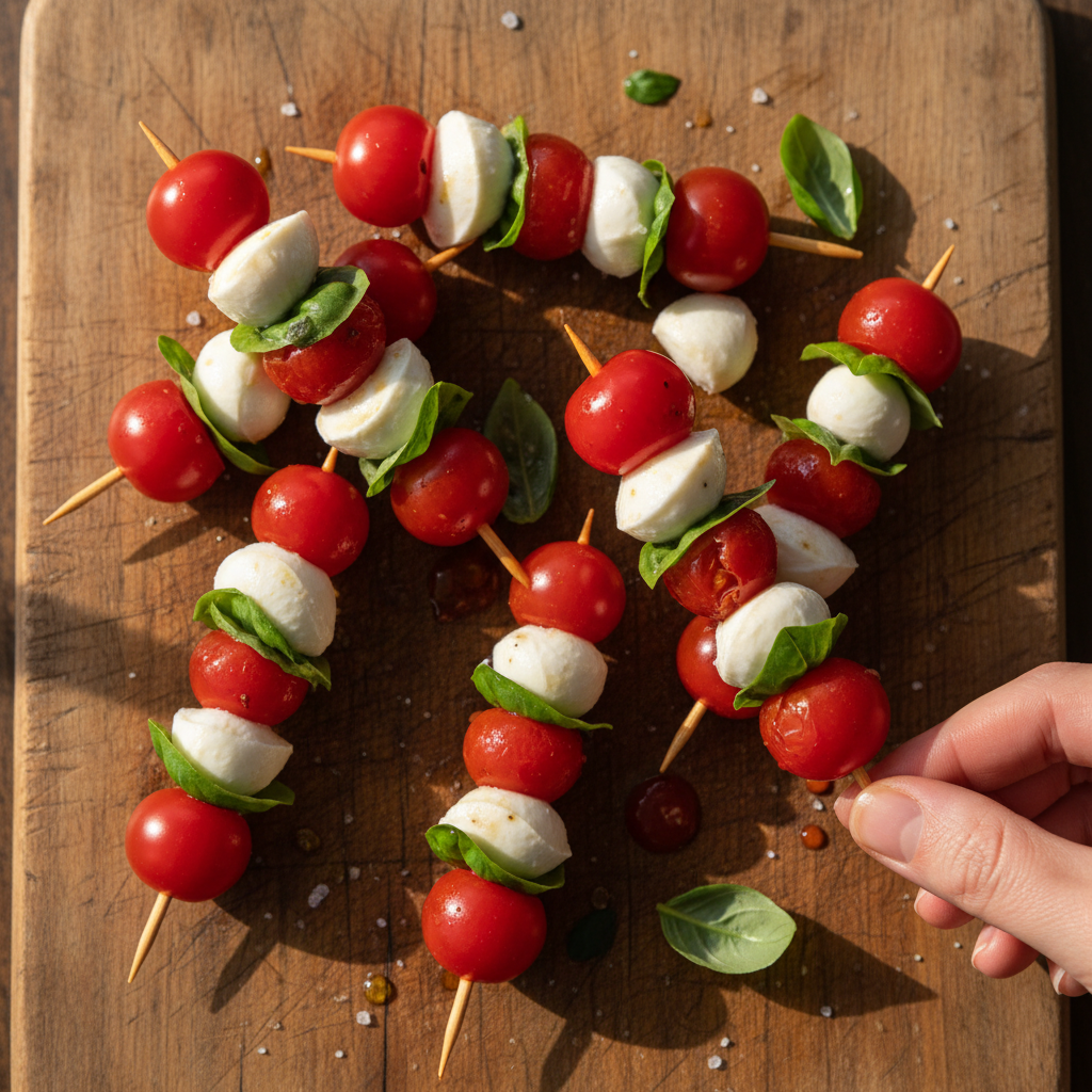 Simple Caprese Salad Skewers