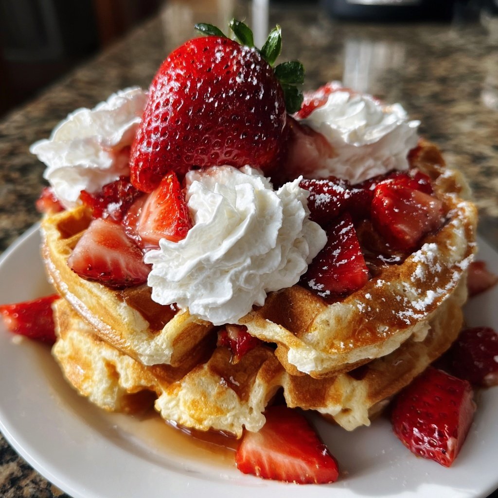 Strawberry Shortcake Waffles