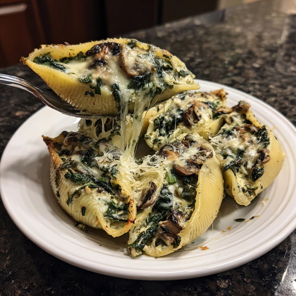 Spinach and Mushroom Stuffed Shells