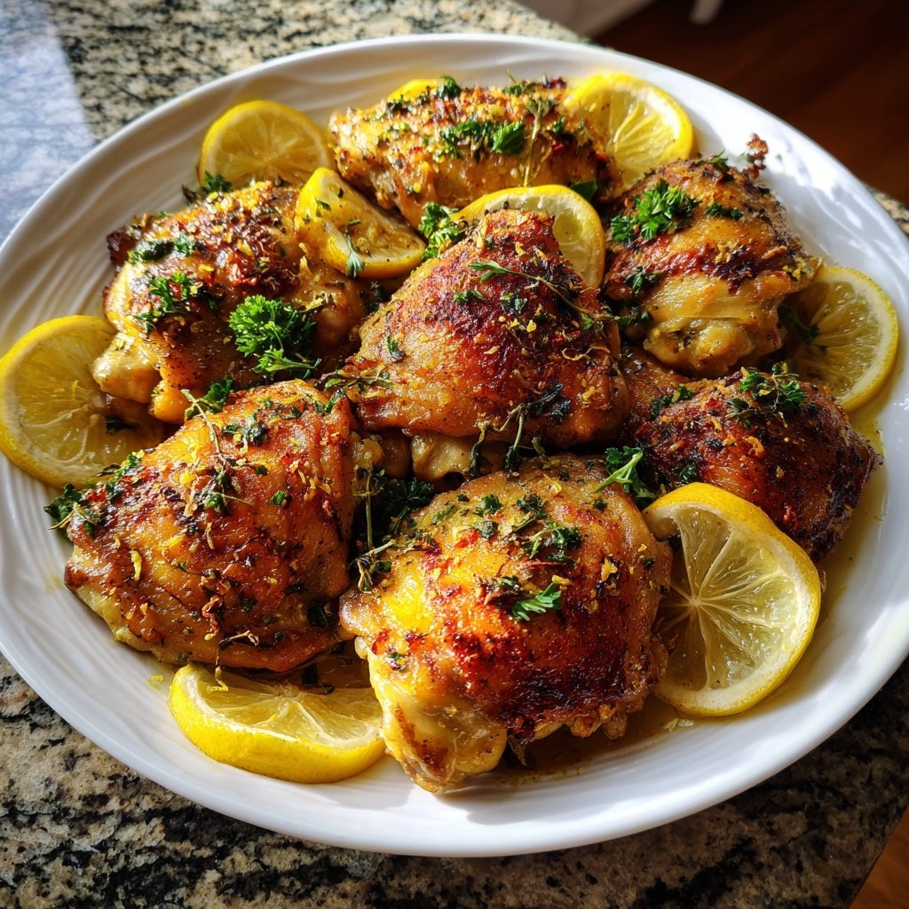 Saffron Lemon Chicken Thighs