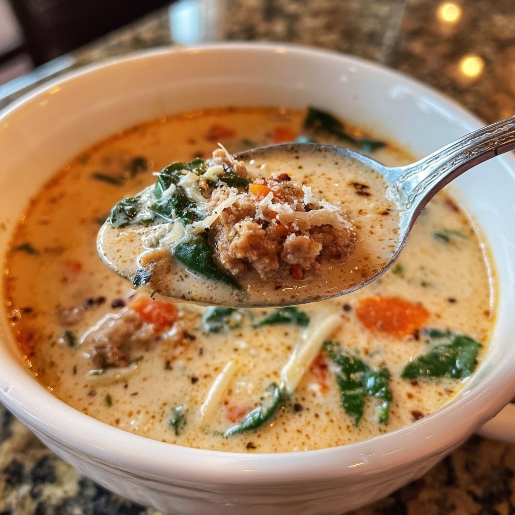 Creamy Parmesan Italian Sausage Soup