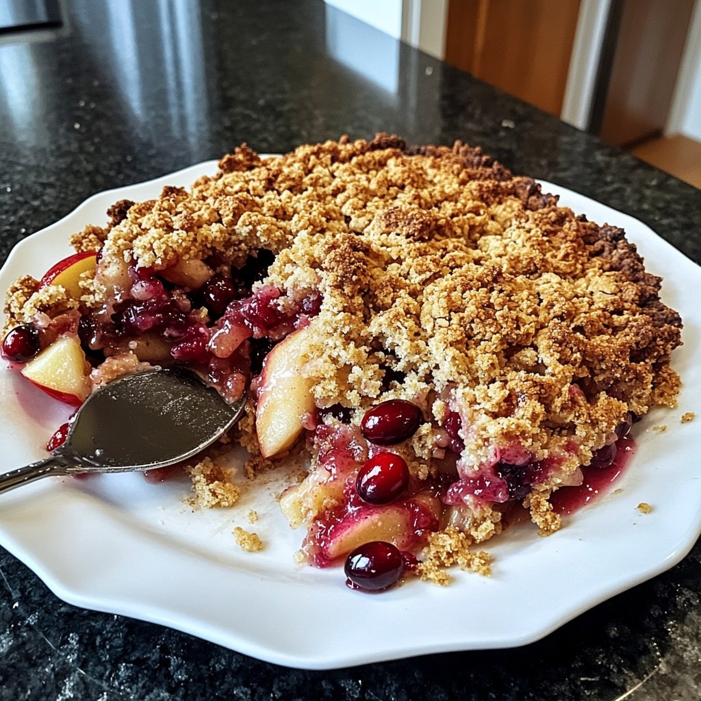 Apple Cranberry Crumble with Cinnamon Streusel