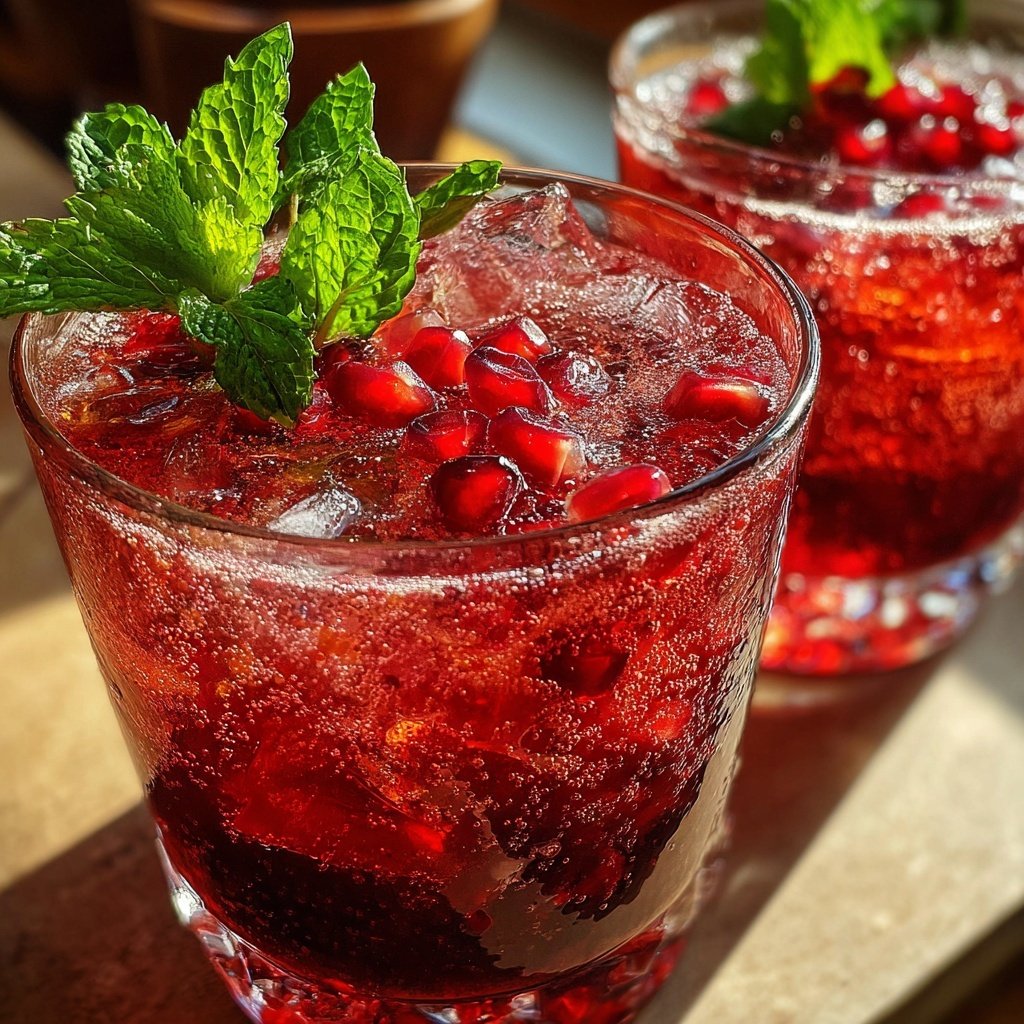 Pomegranate Gin Fizz Cocktail